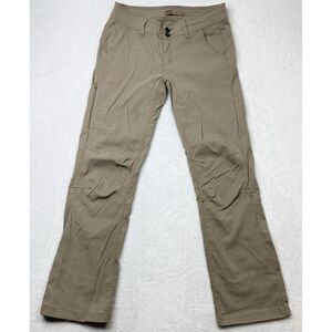 Prana Halle Pants Womens 6 Tan Beige Outdoors Hiking Nylon Mid Rise Stretch